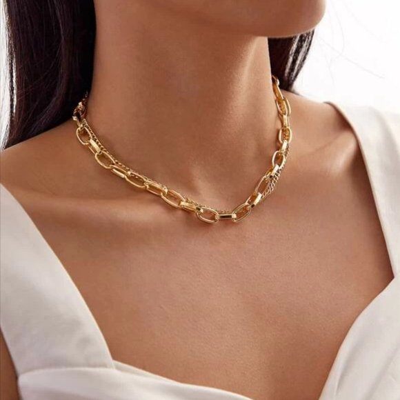 !5 for $25 Gold Color Chain Link Necklace - Picture 2 of 5